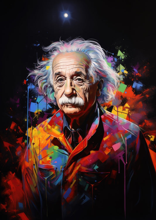 Graffiti Brilliance: Albert Einstein Urban Portrait
