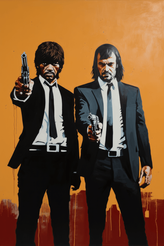 Pulp Fiction Inspired Banksy Style Canvas Print