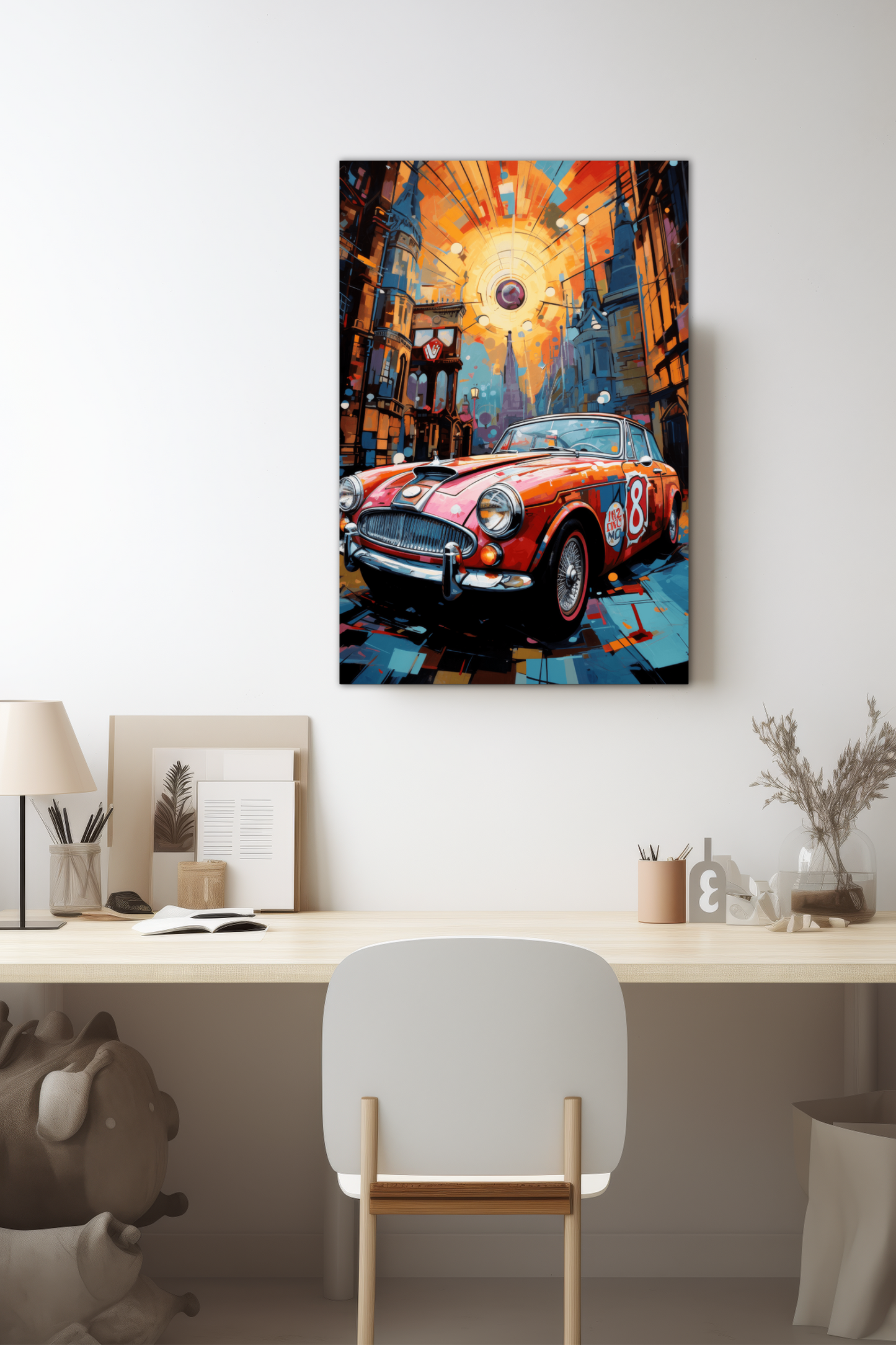 Retro Roadster Art Print v4 Canvas Print